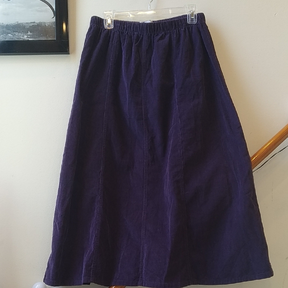 Cabin Creek Deep Purple Corduroy A-LineSkirt